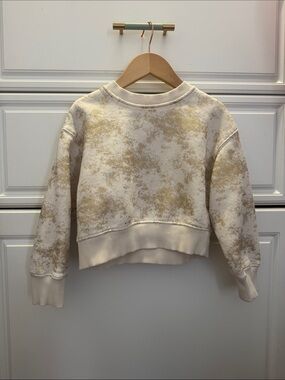 Zara Cream and Gold Patterned Kids Sweatshirt